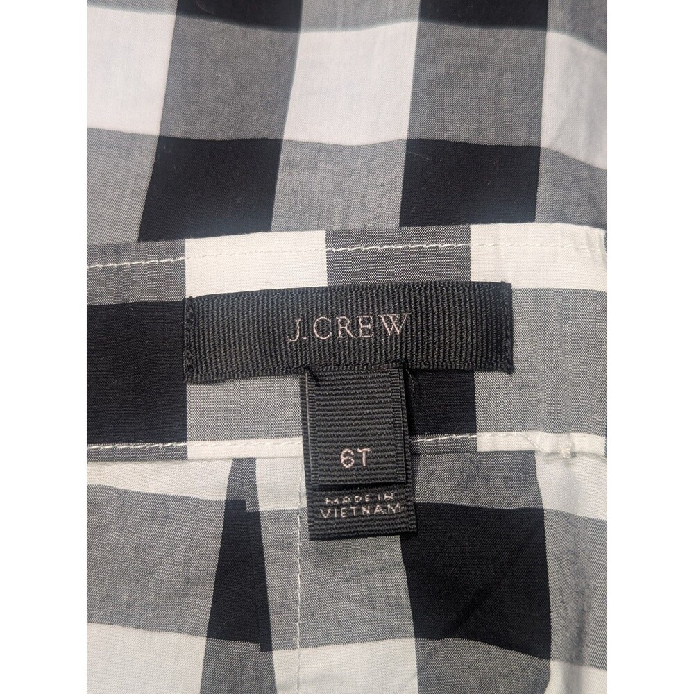 J. Crew Women's Black White Plaid Gingham Ruffled Mini Skirt, 6T - Picture 4 of 7